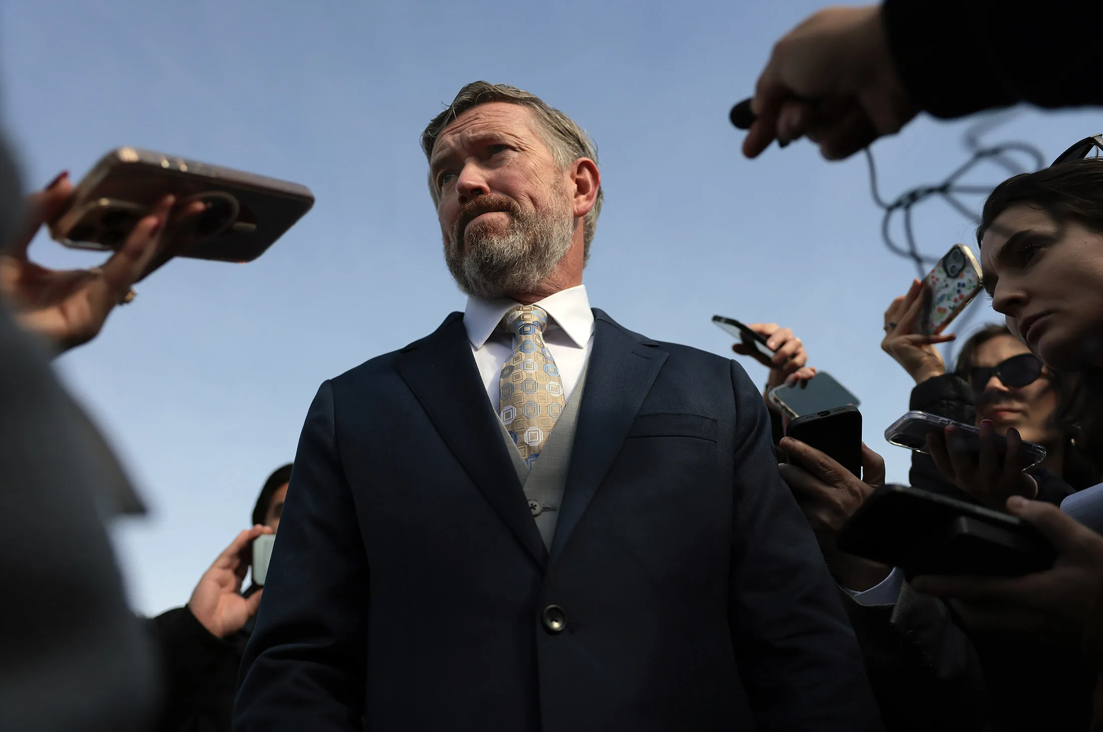 US&nbsp;Representative Thomas Massie after a news conference about the Jeffrey Epstein files in November 2025.