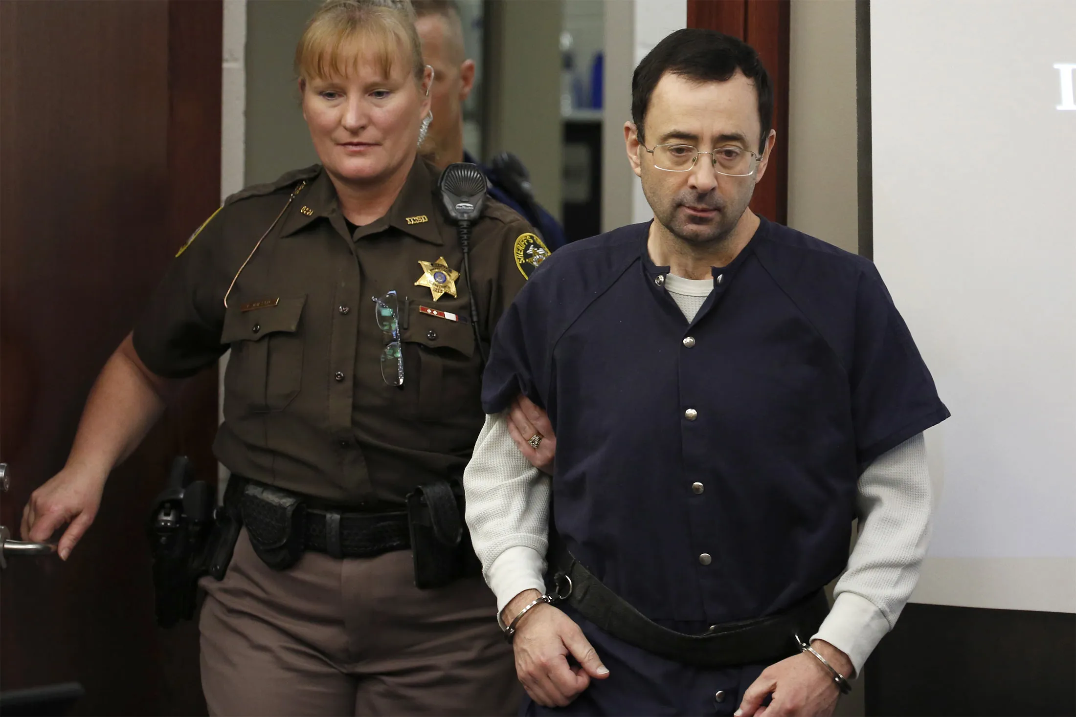 Former Michigan State University and USA Gymnastics doctor Larry Nassar arrives in court&nbsp;on Jan. 24, in Lansing, Michigan.&nbsp;