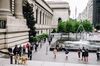 Visitors wearing protective masks wait in line during the public reopening at the Metropolitan Museum of Art in New York, U.S., on Saturday, Aug. 29.