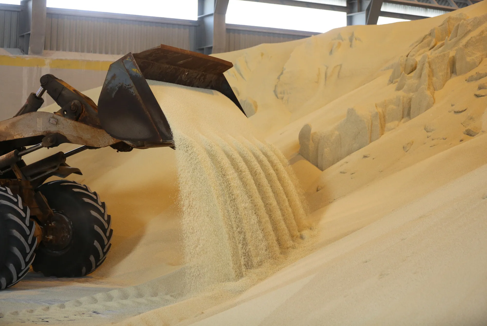 Monoammonium phosphate in a storage warehouse at a fertilizer plant in Cherepovets, Russia.