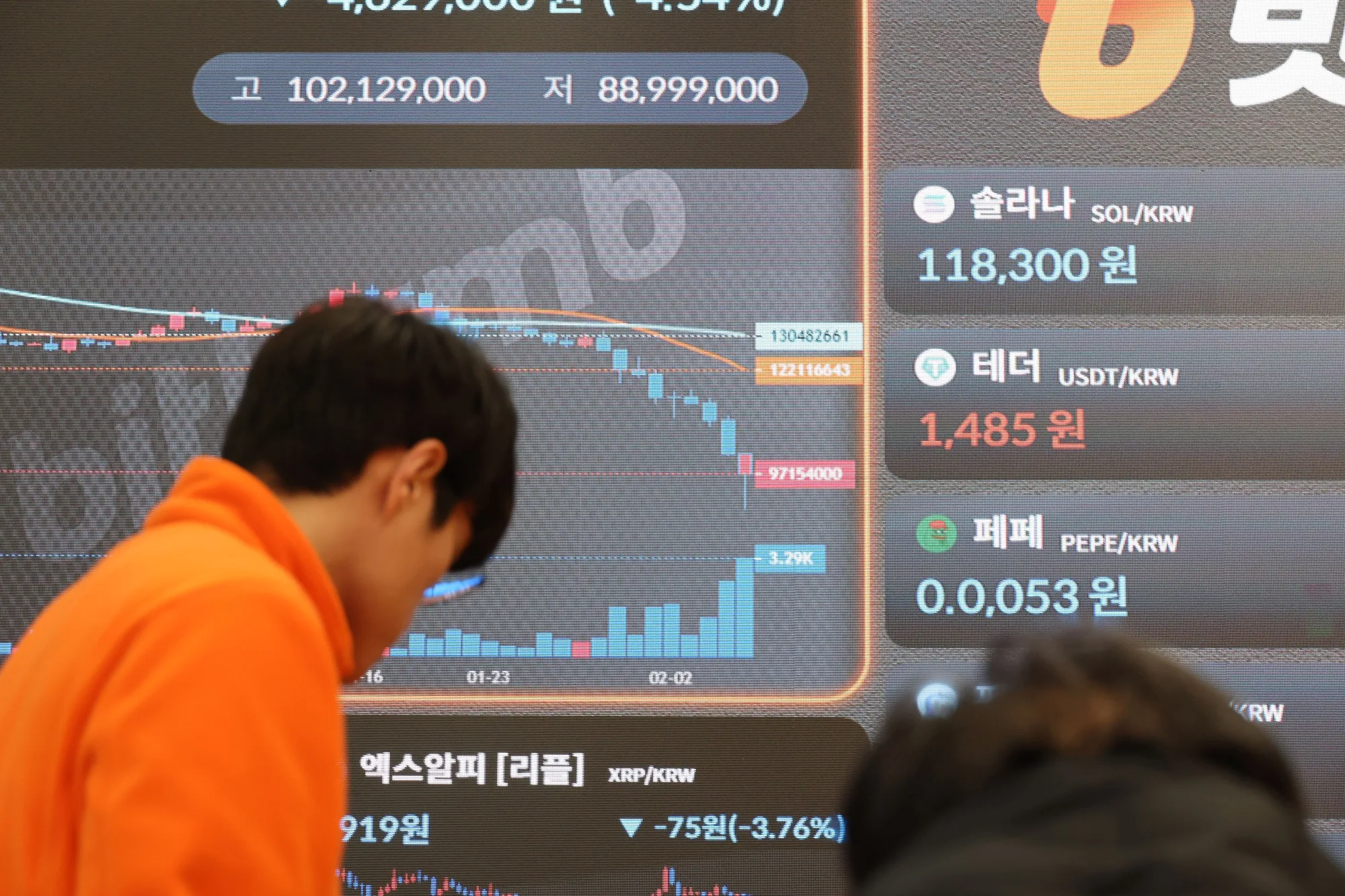 Cryptocurrency prices at an exchange in Seoul.