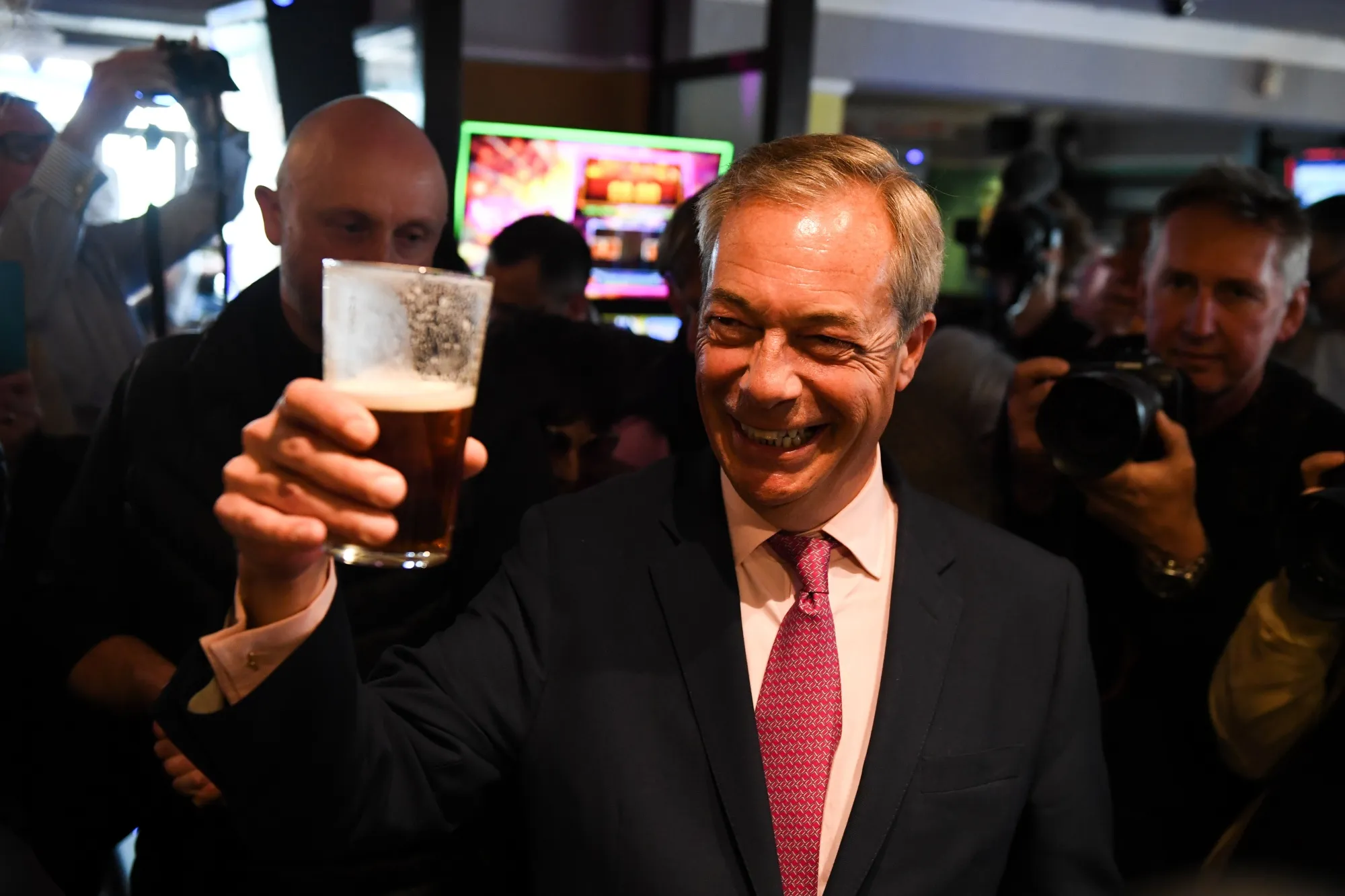 Nigel Farage during his general election campaign launch in Clacton-on-Sea, UK, on June 4.