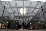A closed Apple store at the Third Street Promenade in Santa Monica, California, March 14.