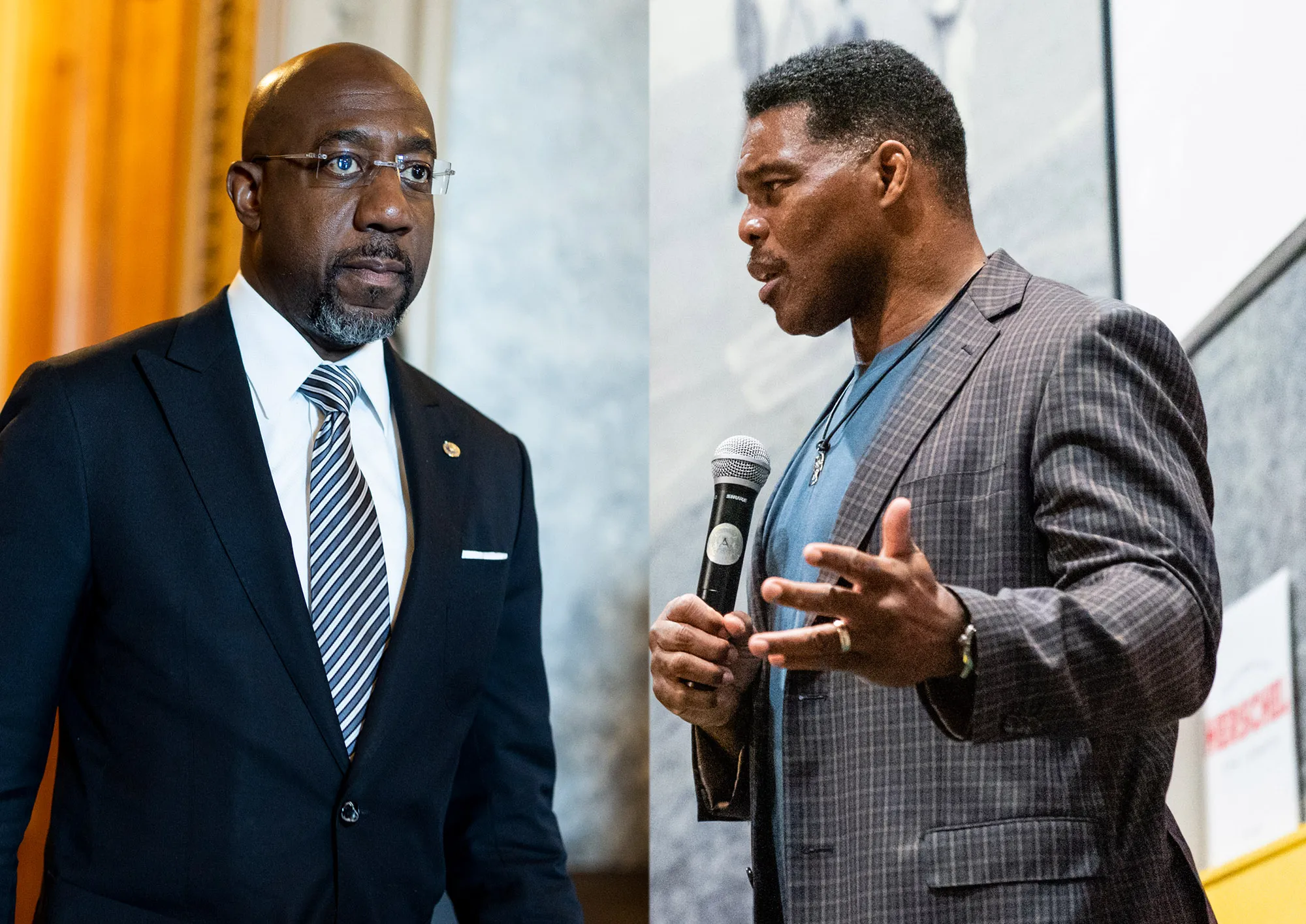 Raphael Warnock and Herschel Walker