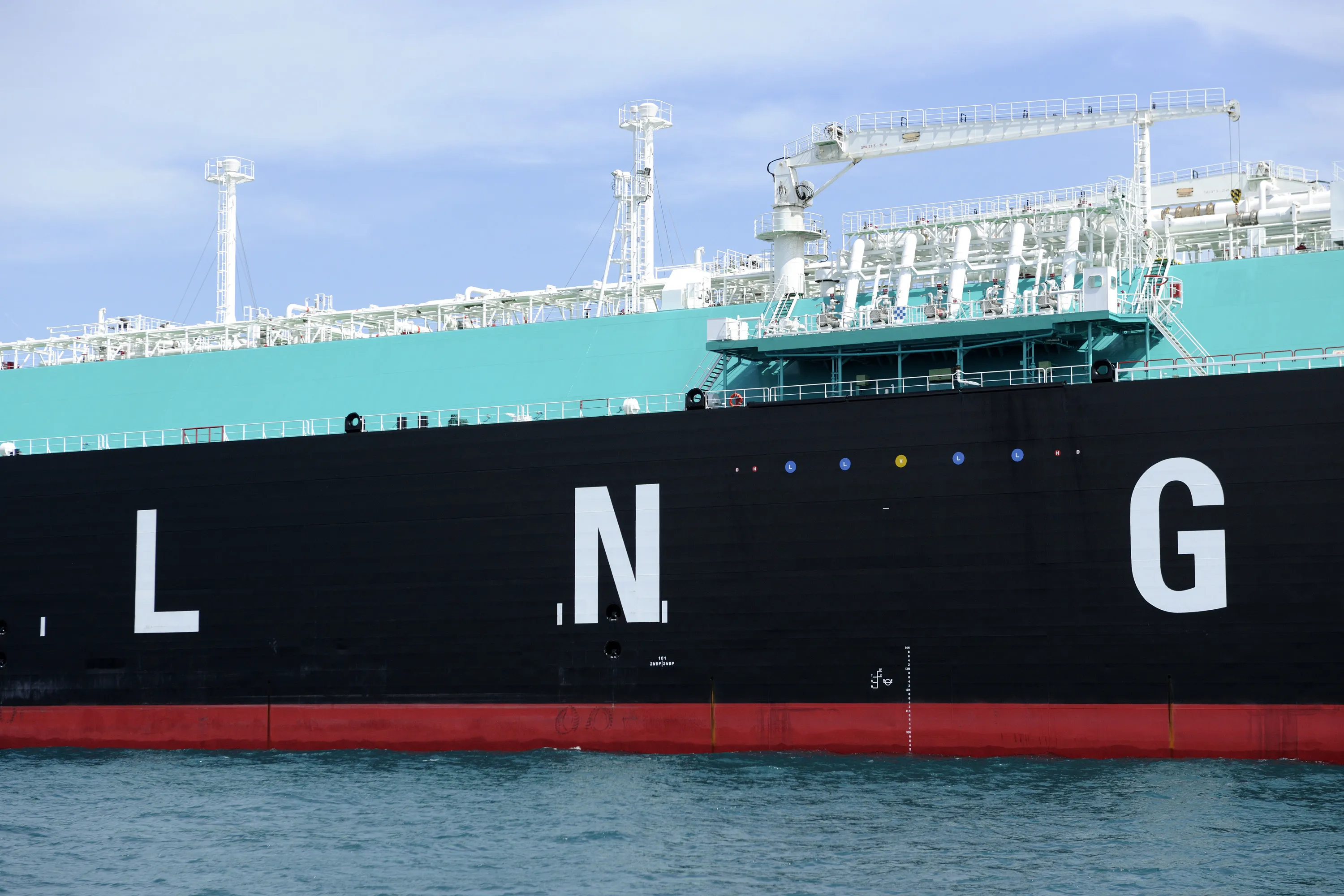 An LNG tanker sits&nbsp;in Singapore.