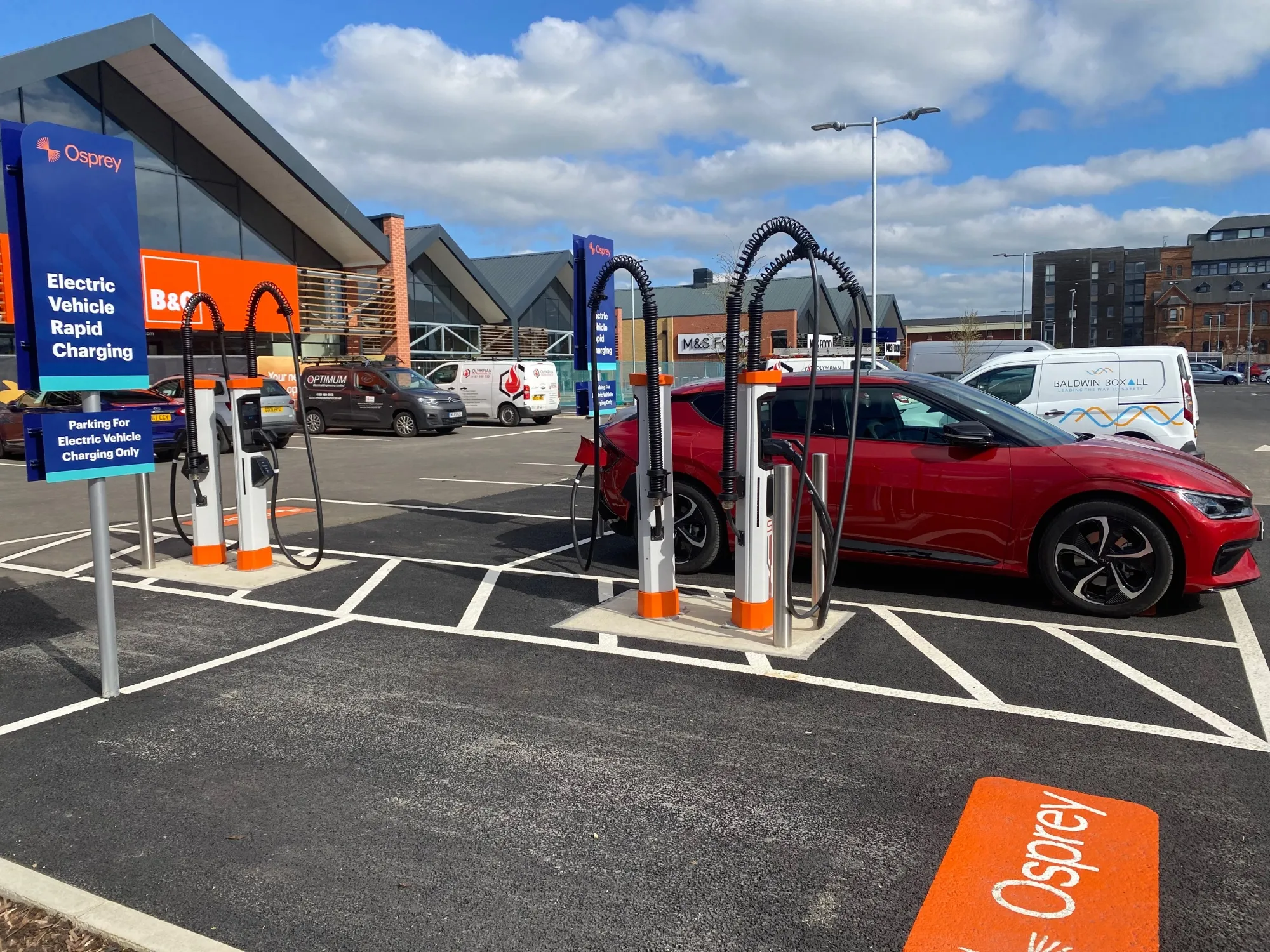 An Osprey Charging Network charging station, that went live in January this year, in Newark-on-Trent, UK.&nbsp;