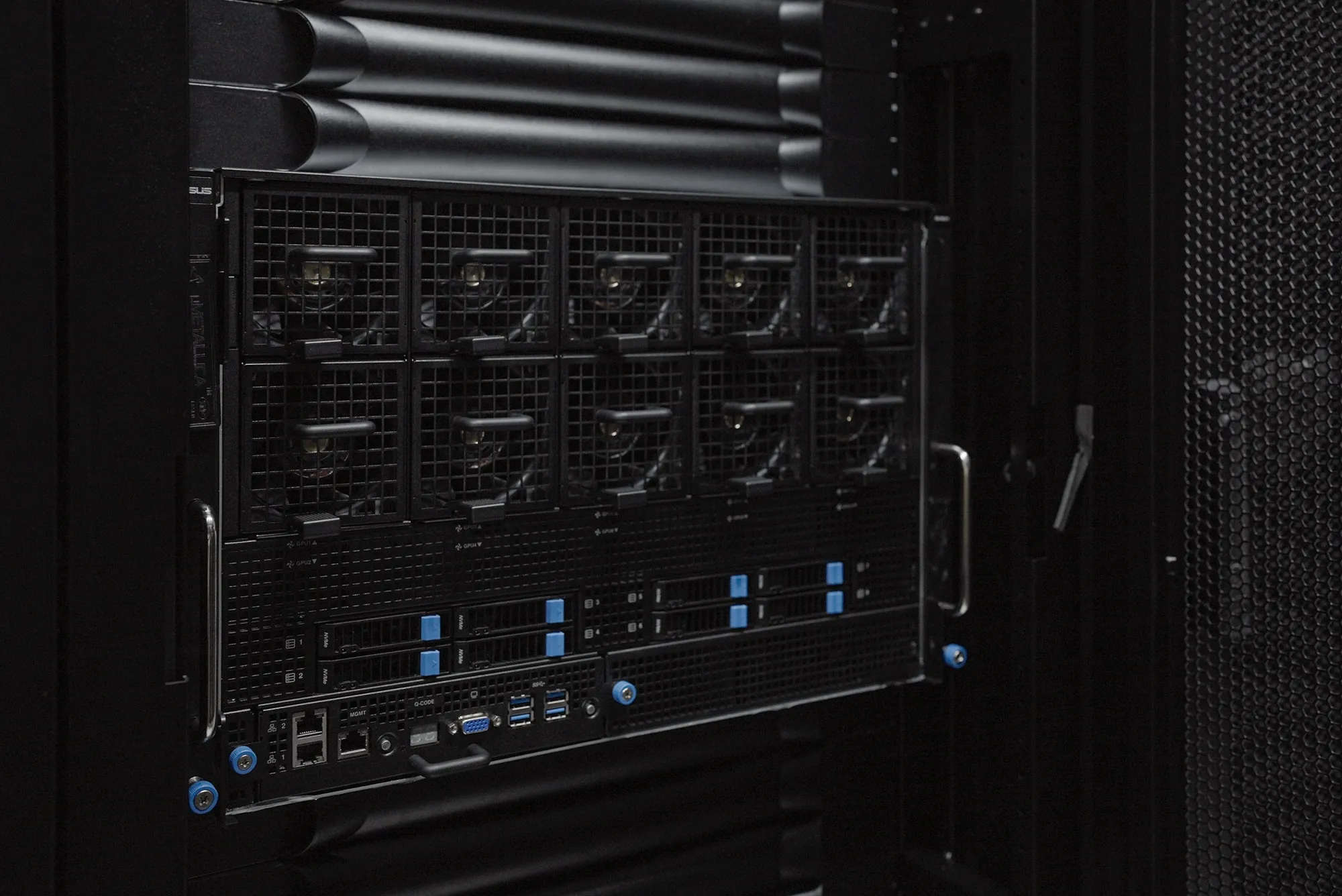 A Nvidia HGX H100 server at a data center in Navi Mumbai, India, on Thursday, Mar. 14, 2024. 