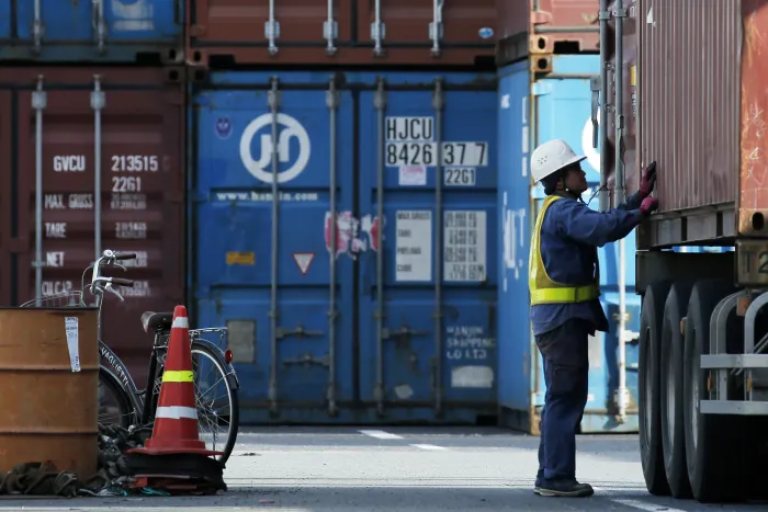 Images Of Container Terminal Ahead Of The Release Of Japan Trade Figures