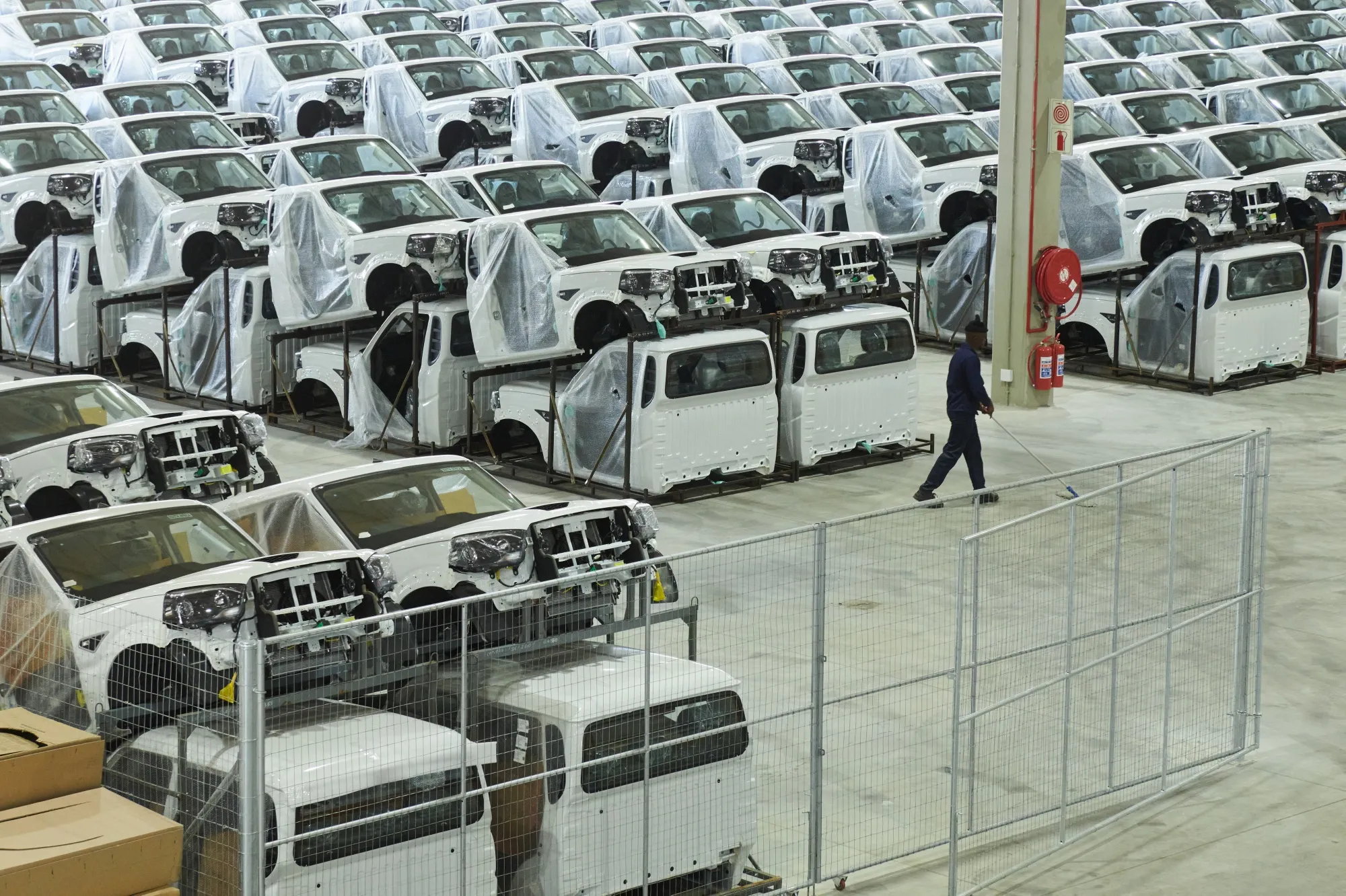 Pickup vehicle cabins at an&nbsp;assembly plant in Durban, South Africa.
