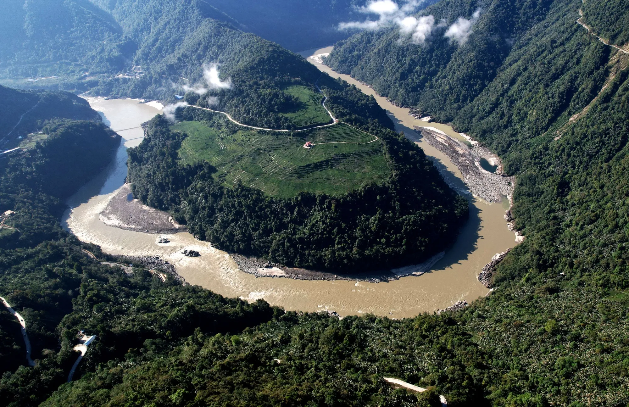 A section of the Yarlung Tsangpo River in the Tibet Autonomous Region of China.