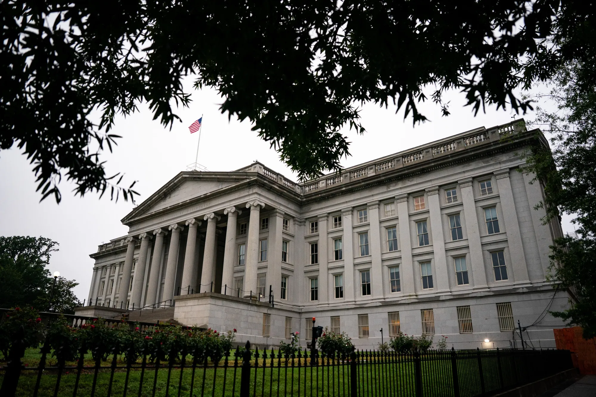 The US Treasury building in Washington.