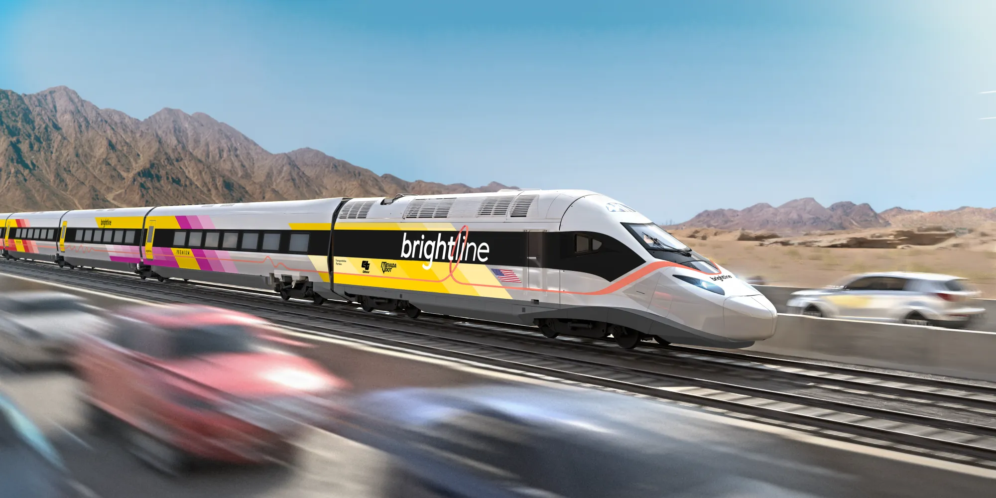 Brightline West rendering for Las Vegas to Los Angeles project.