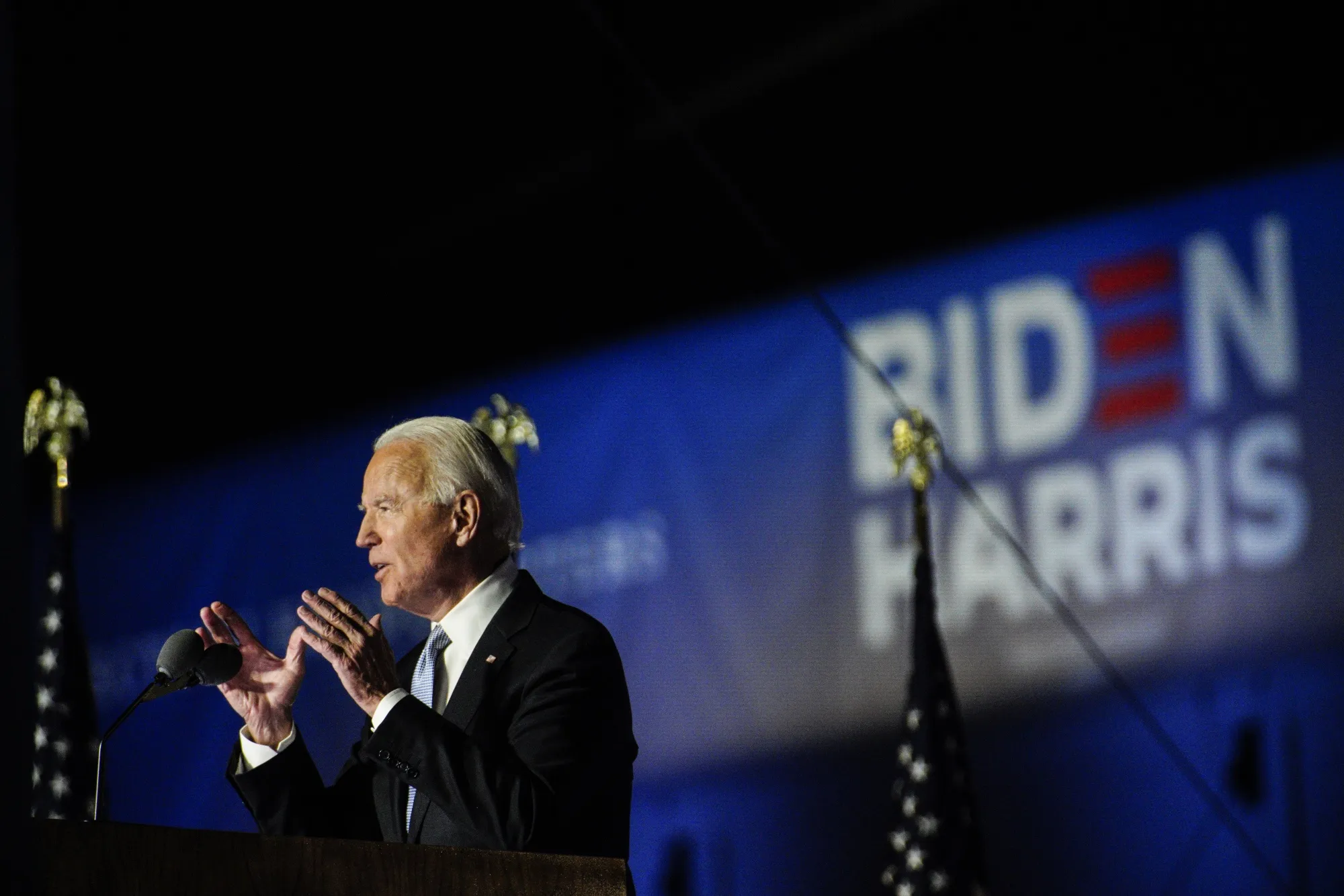 U.S. President-elect Joe Biden speaks to the nation on Nov. 7.