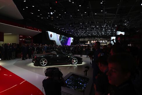 The new LaFerrari Aperta automobile at the Paris Motor Show on Sept. 29.