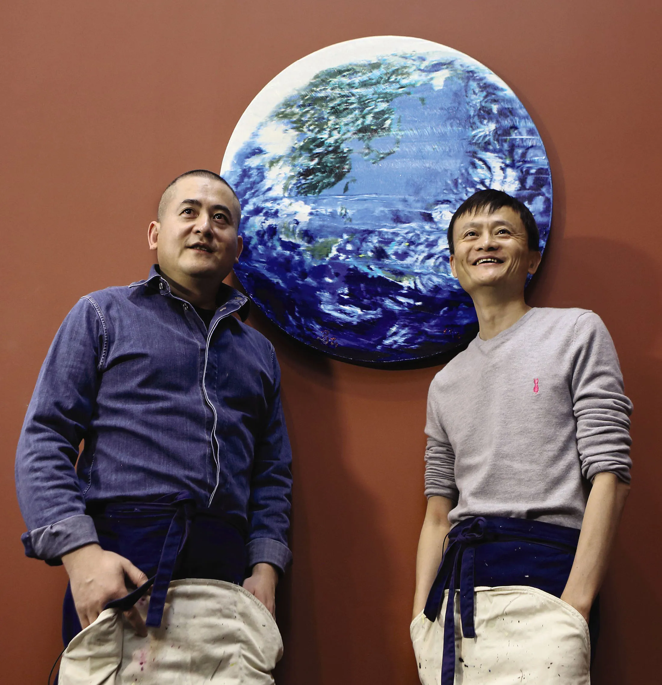 Zeng Fanzhi and Jack Ma in front of Paradise. Source. Sotheby's
