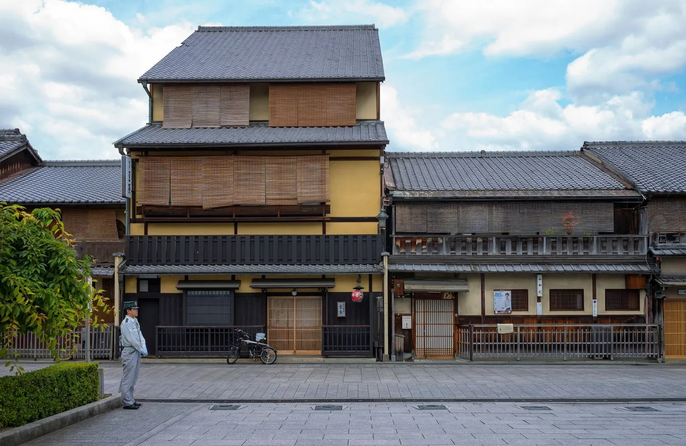 Traditional machiya designs in Kyoto’s Gion district.