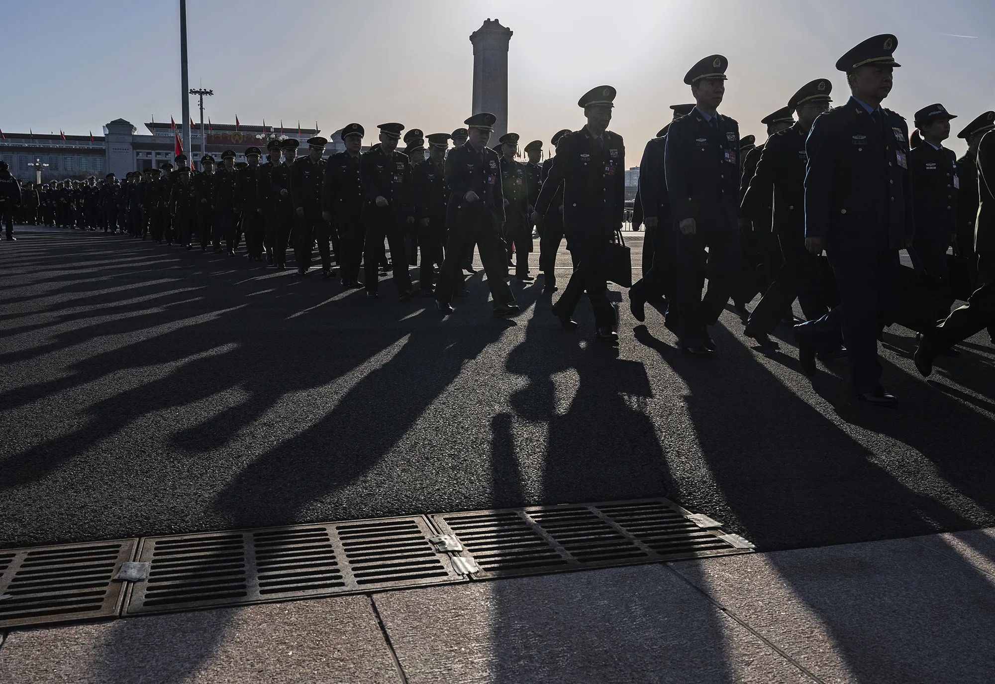Chinese military delegates arrive at a session of the National Peoples Congress at the Great Hall of the People&nbsp;in Beijing, on March 8.&nbsp;