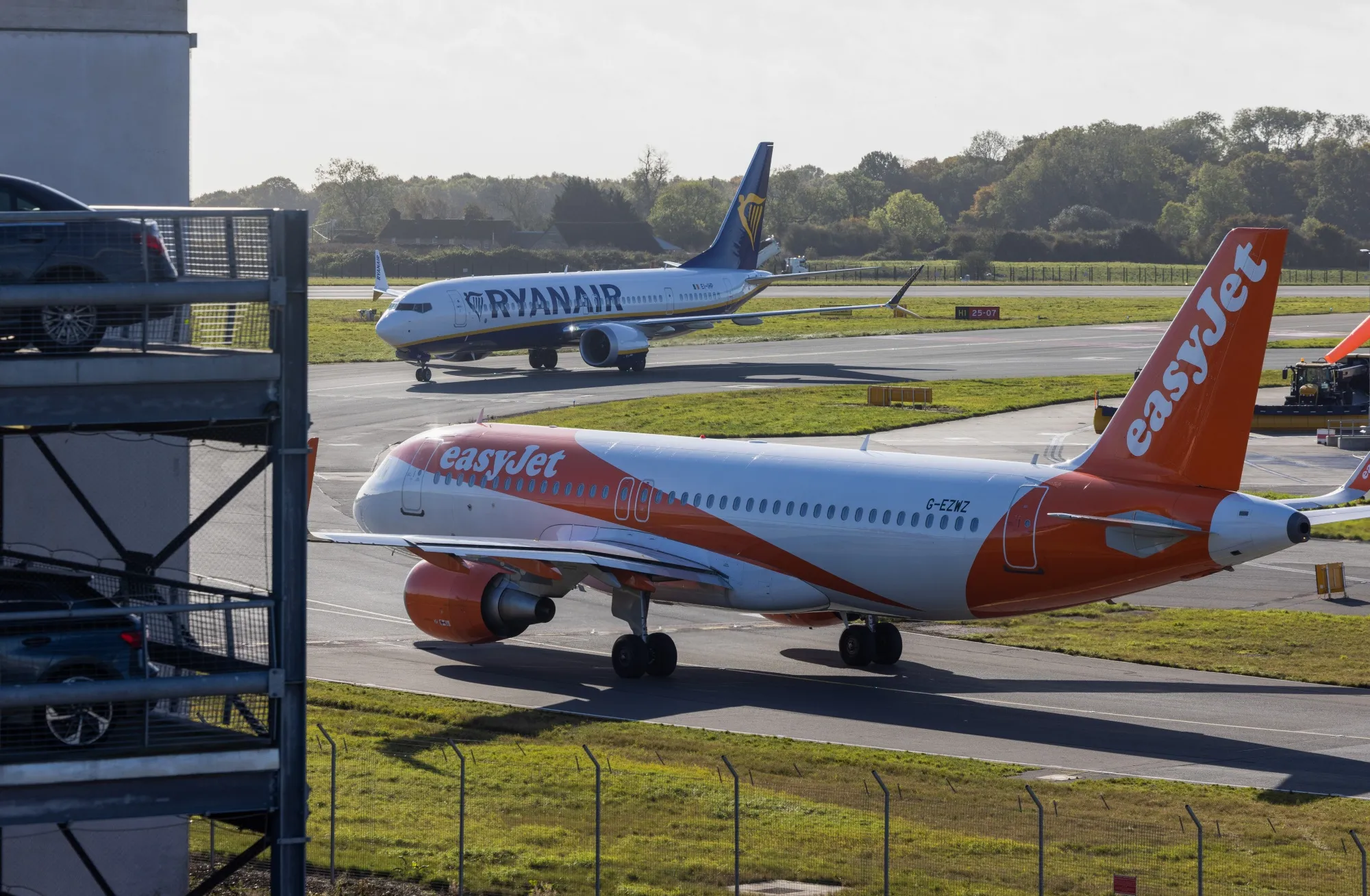 On the tarmac at London Luton Airport.&nbsp;