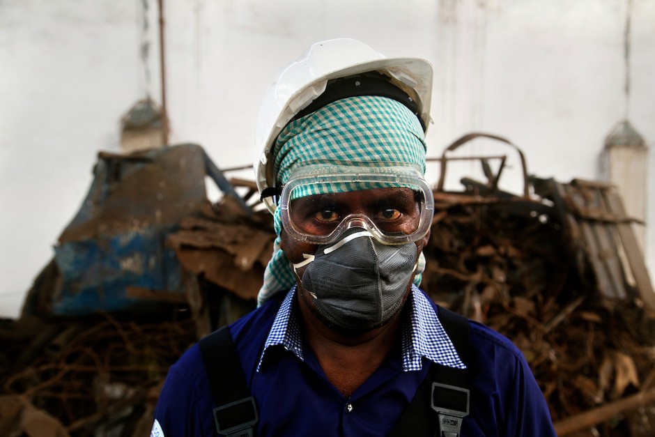 Mantu Kar, 45, works at a compost-making plant in Uttarpara, near Kolkata.