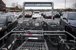 Shopping carts outside a Bed Bath &amp; Beyond store in Louisville, Kentucky, U.S..
