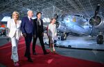 Joe Biden and Justin Trudeau and their wives arrive to attend a gala dinner in Ottawa, March 24.
