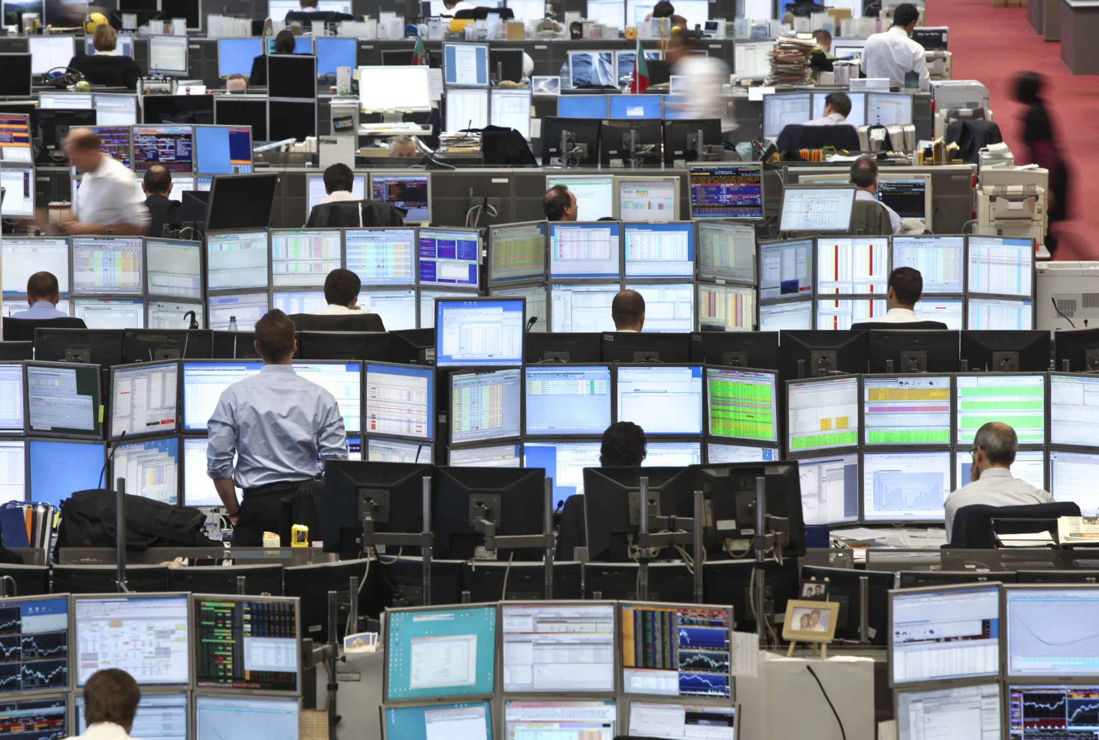 On the trading floor.