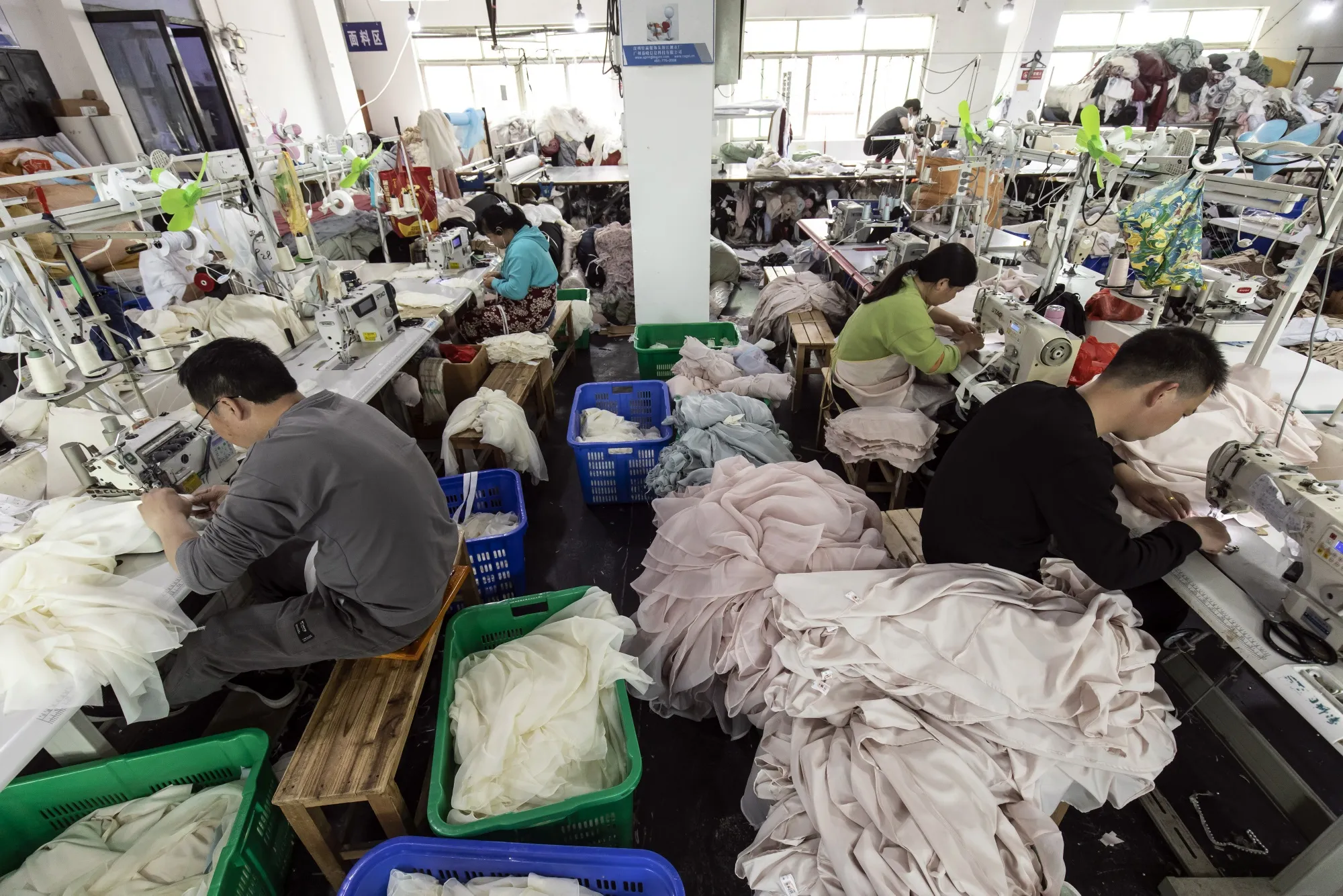 Workers at a garment factory in Guangzhou, China.