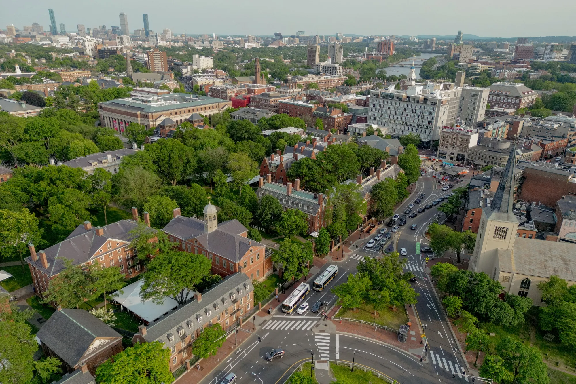 The Harvard University campus in Cambridge, Massachusetts.