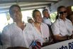 New York Governor Andrew Cuomo, center, and New York City Mayor Bill de Blasio, background, march during a protest in San Juan, Puerto Rico, on Nov. 5, 2015.
