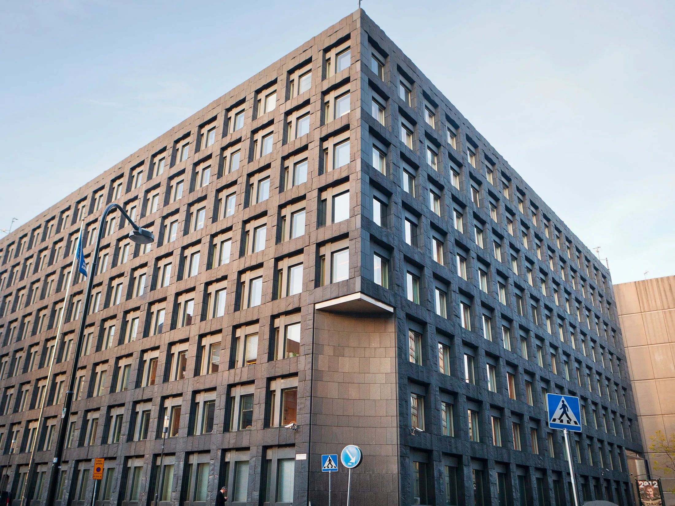 The headquarters of Sweden's central bank, the Sveriges Riksbank.

