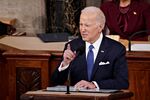 US President Joe Biden delivers a State of the Union address at the US Capitol on Feb. 7, 2023.&nbsp;