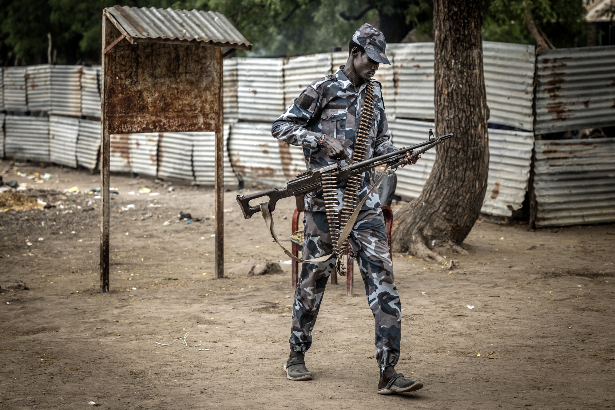 A member of the South Sudan People's Liberation Army in Opposition in Akobo, Jonglei State, South Sudan.