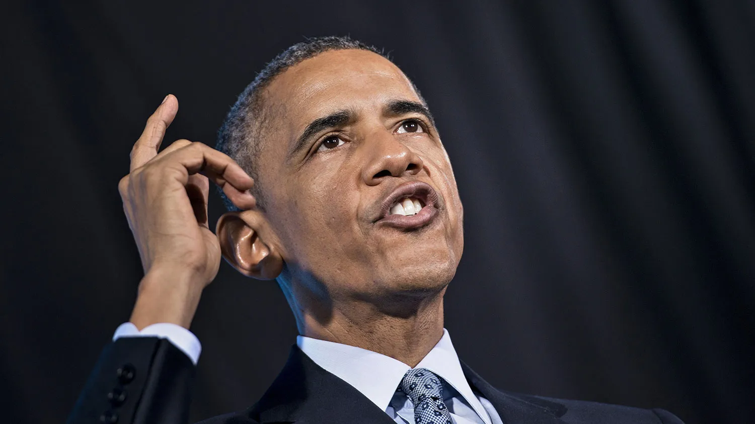 US President Barack Obama speaks at the City Club of Cleveland on March 18, 2015 in Cleveland, Ohio.
