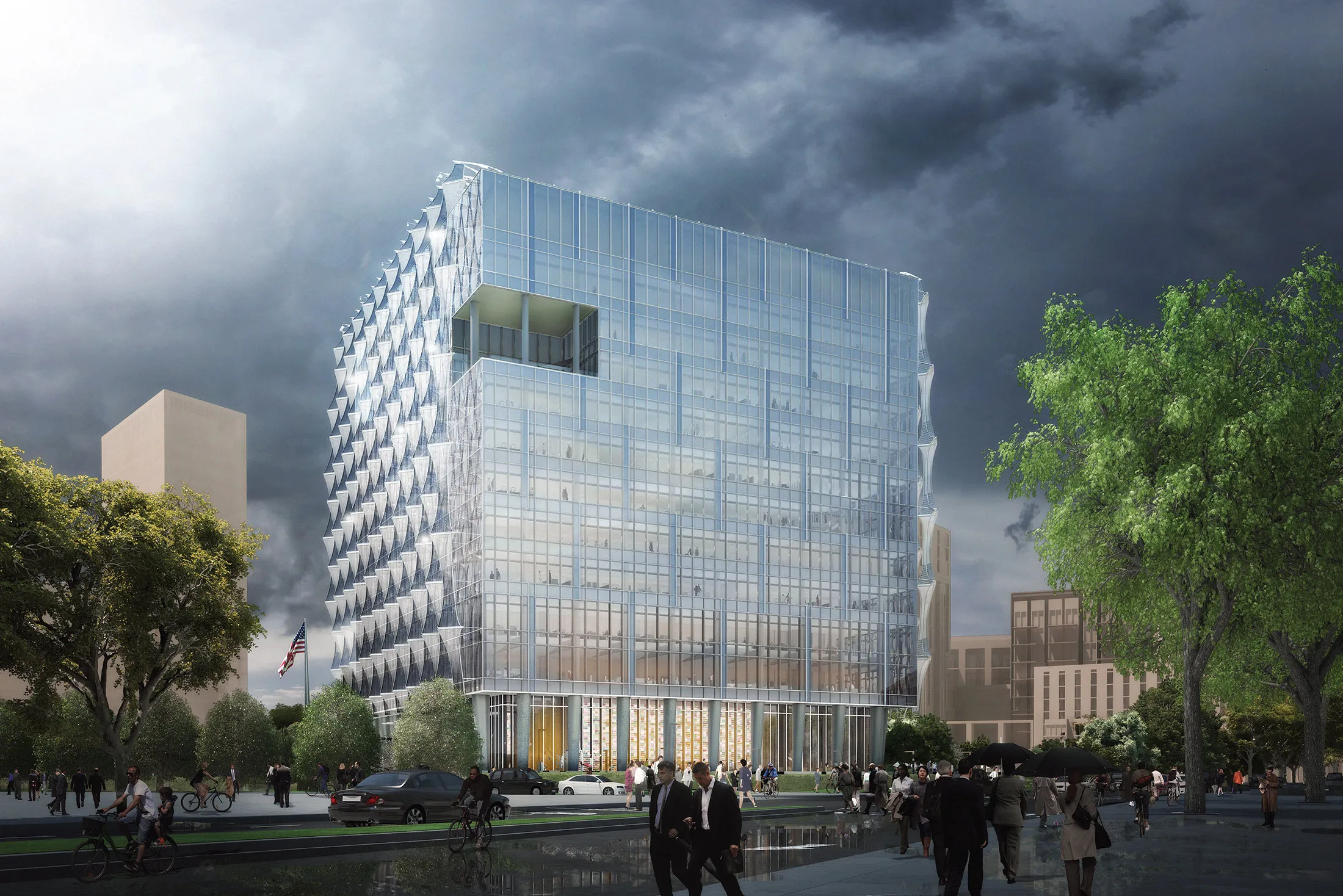 A rendering of the new U.S. Embassy in London.
