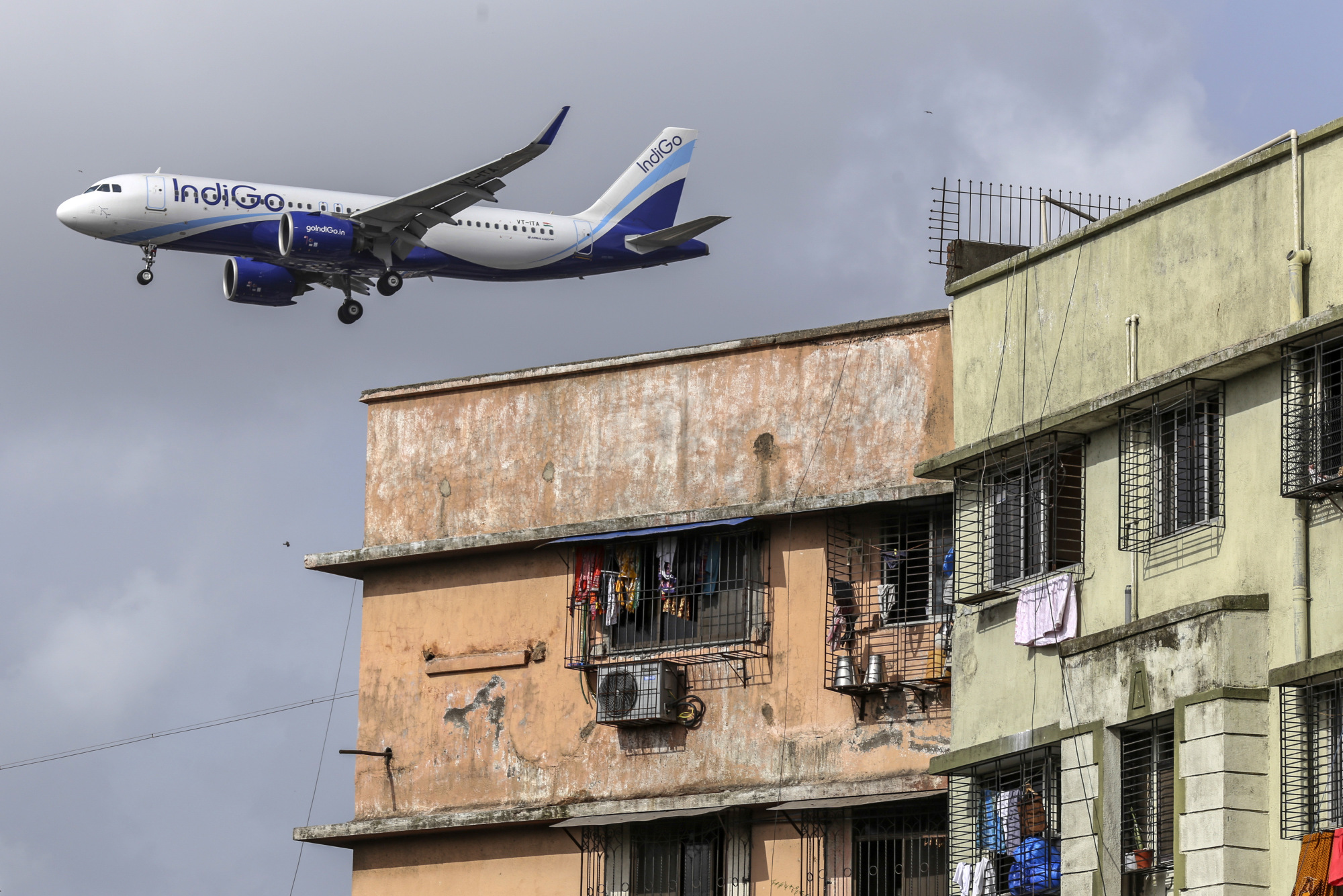 An aircraft operated by IndiGo prepares to land at Chhatrapati Shivaji International Airport in Mumbai.