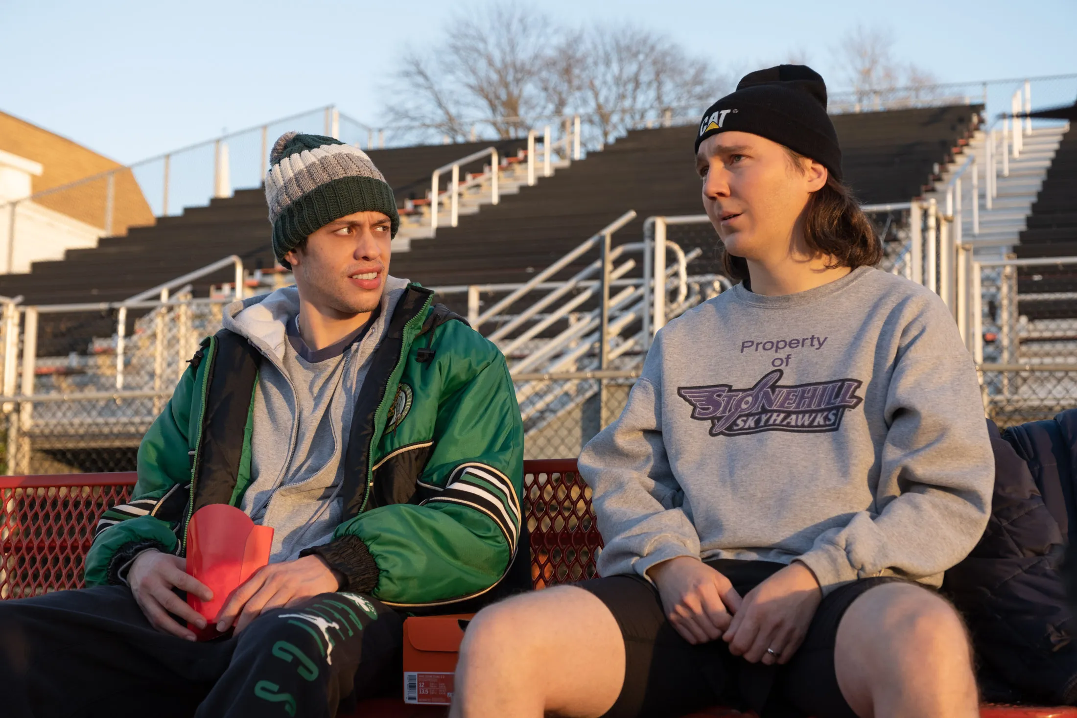Pete Davidson and Paul Dano&nbsp;in Dumb Money.