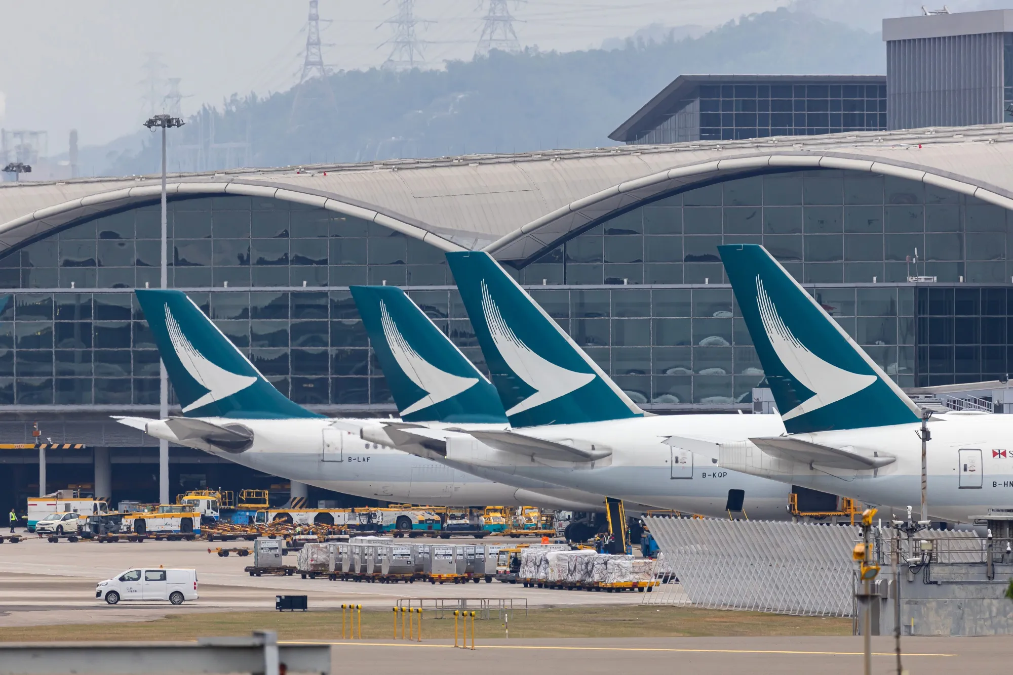 Aircraft at Hong Kong International Airport.