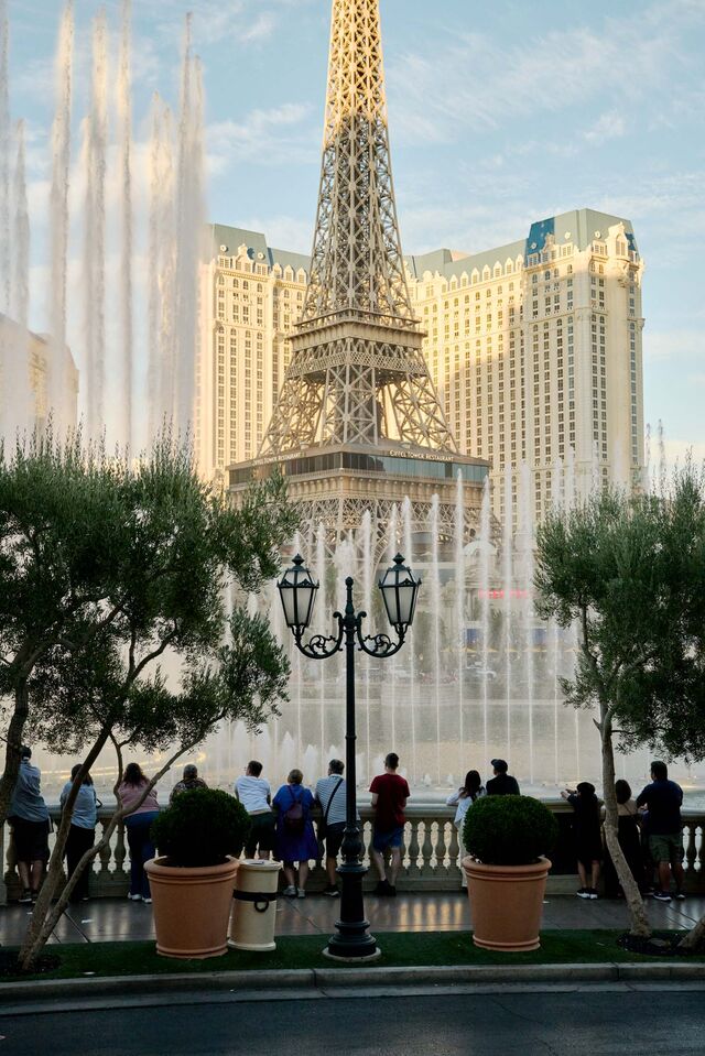 The Bellagio fountains in July.