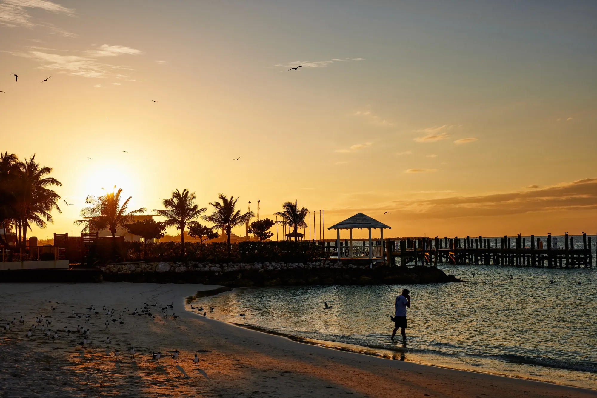 A beach in Nassau, Bahamas.