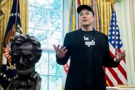 President Trump Holds Press Conference With Musk As He Departs DOGE