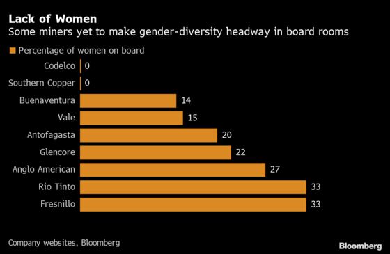 Copper Producer’s All-Male Board Is Spotlighted by Proxy Firm