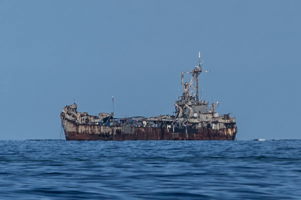 The BRP Sierra Madre in the disputed Second Thomas Shoal in the South China Sea.