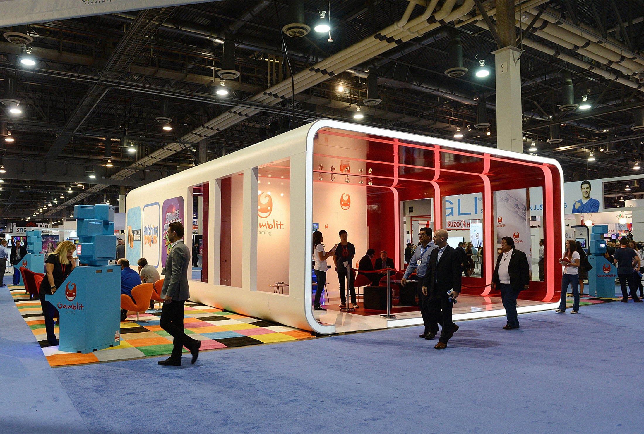 Gamblit’s booth at the Global Gaming Expo in Las Vegas on Oct. 1, 2014.&nbsp;