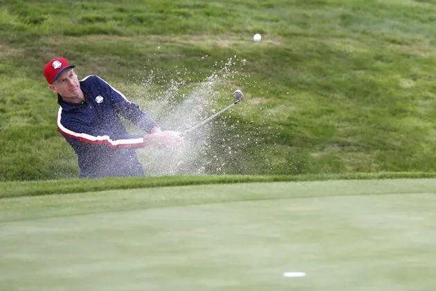 Jim Furyk of the U.S. team practices at Scotland's Gleneagles golf course on Sept. 23
