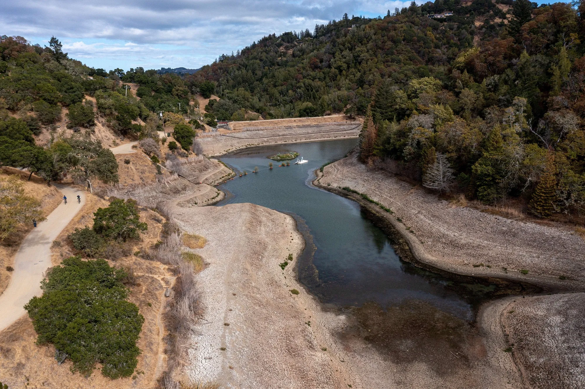 Phoenix Lake during a drought in Ross, California on Oct. 13.&nbsp;