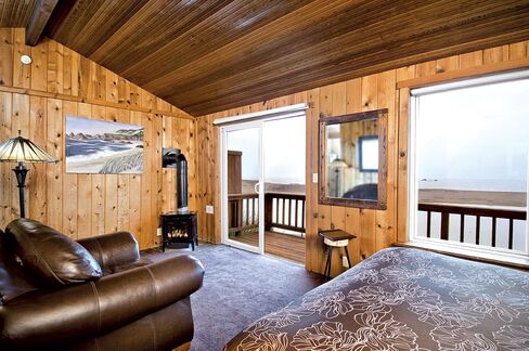 A cabin overlooking the Russian River.