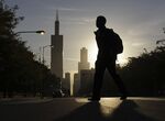 A student makes his way to class at Whitney Young High School in Chicago.