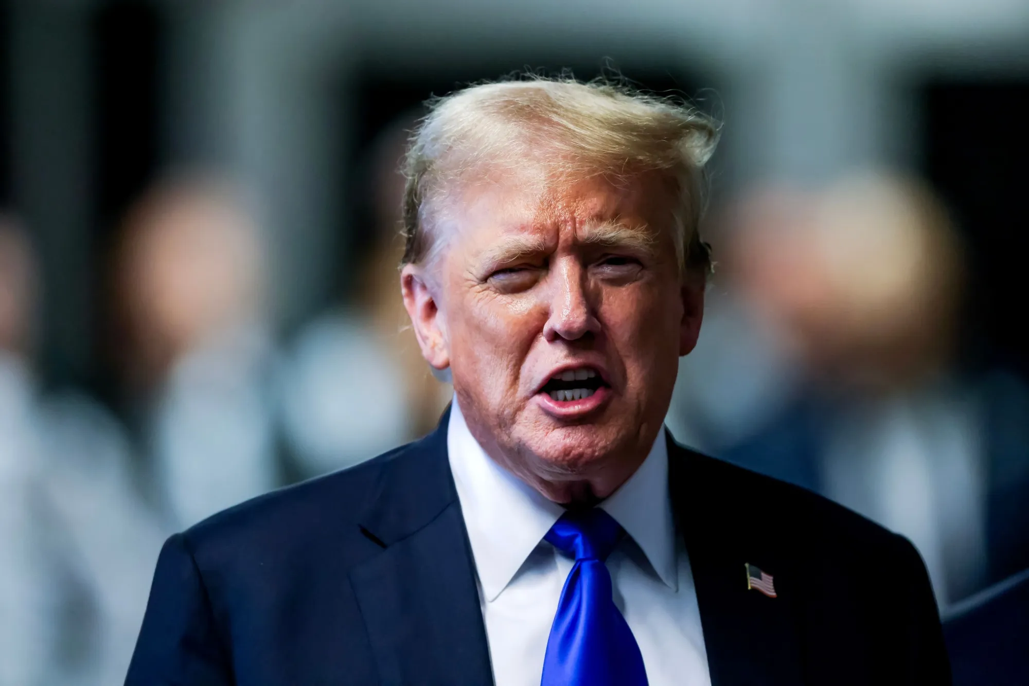 Donald Trump speaks after the verdict was read at Manhattan criminal court in New York on May 30, 2024.