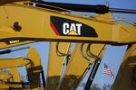 Caterpillar Inc. excavators are displayed for sale at the Whayne Supply Co. dealership in Louisville, Kentucky.