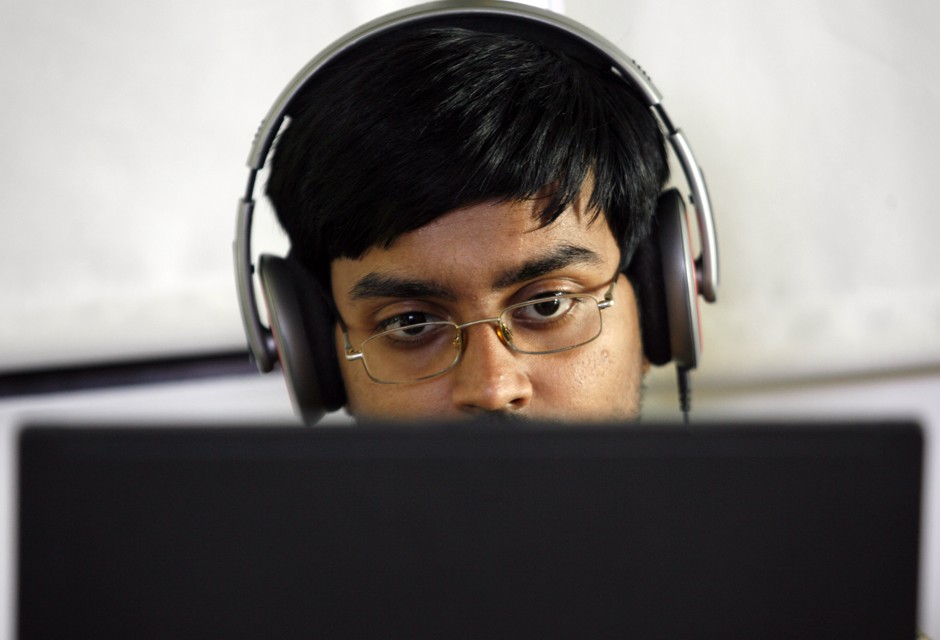 A Microsoft employee in Bangalore in 2009.